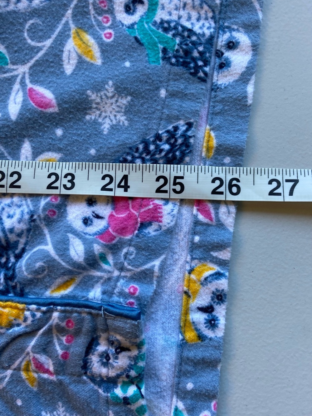 Nick and Nora Pajama Set Owls M Blue Cotton Flannel Pockets Arts & Crafts - Picture 11 of 16